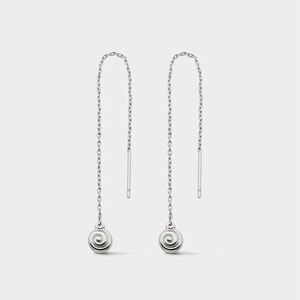 Luv Aj Silver Tone Seashell Threader Chain Earrings